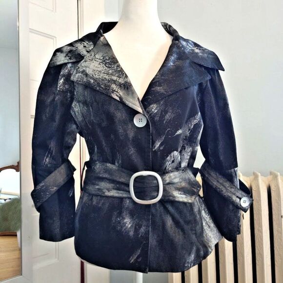 Cartise Jacket Spray Paint Splatter Evening Belt Art to Wear Formal Size 6 - Picture 3 of 11